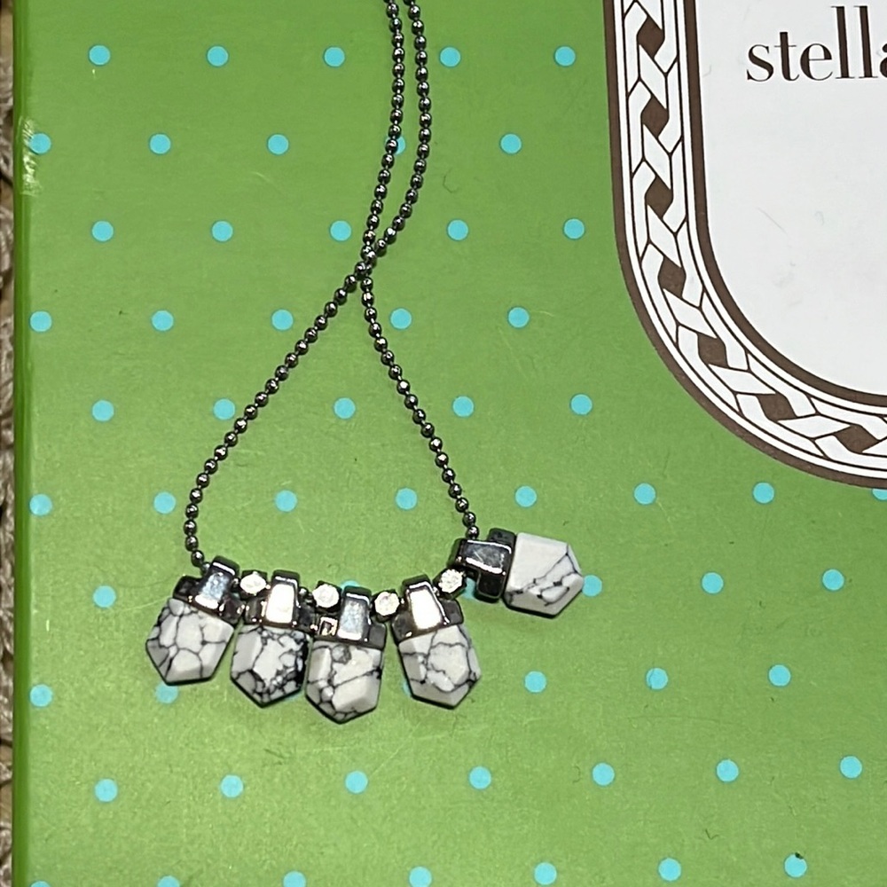 Keep collective howlite delicate calming necklace. Stella and dot. Silver